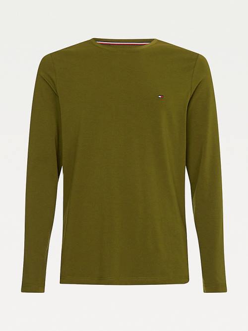 Brown Tommy Hilfiger Slim Fit Long Sleeve Men's T Shirts | TH237MTI