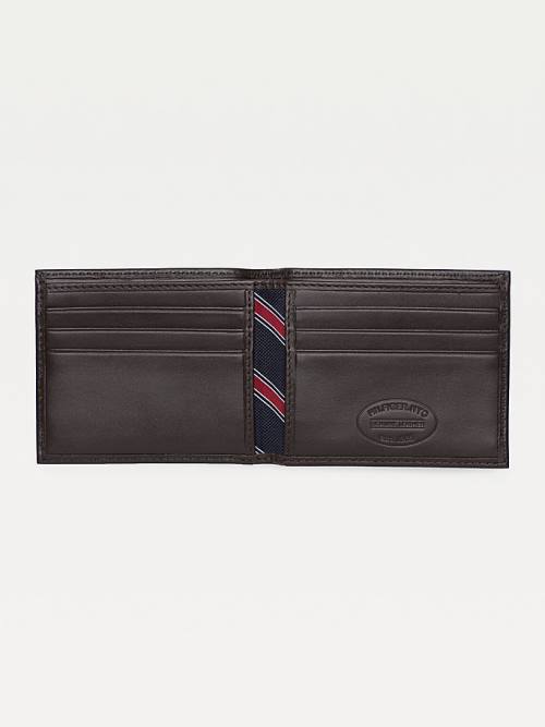 Brown Tommy Hilfiger Small Embossed Bifold Men's Wallets | TH395XWY