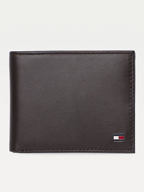 Brown Tommy Hilfiger Small Embossed Bifold Men\'s Wallets | TH395XWY