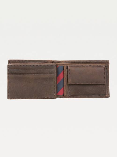 Brown Tommy Hilfiger Small Leather Men's Wallets | TH038EUA