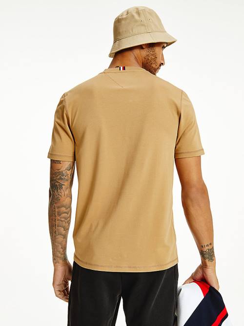 Brown Tommy Hilfiger Sport Stretch Organic Cotton Jersey Men's T Shirts | TH963BQK