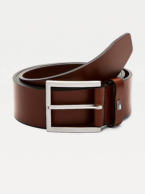 Brown Tommy Hilfiger Square Buckle Leather Men\'s Belts | TH605AQM