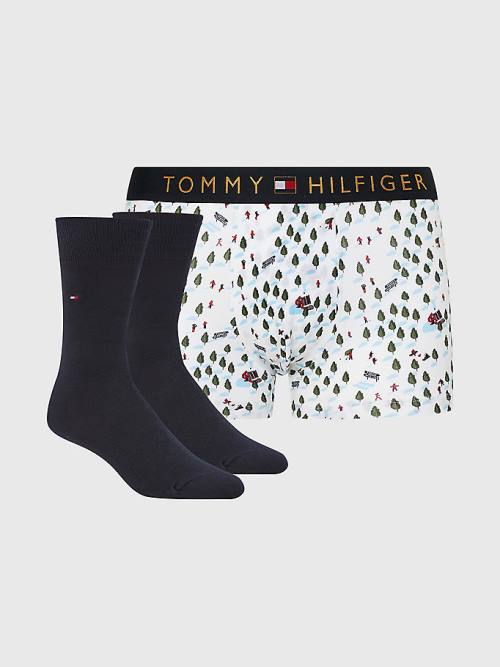 Brown Tommy Hilfiger Stretch Cotton Trunks And Socks Set Men\'s Underwear | TH082SNL