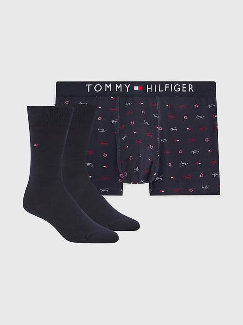 Brown Tommy Hilfiger Stretch Cotton Trunks And Socks Set Men\'s Underwear | TH946LWF