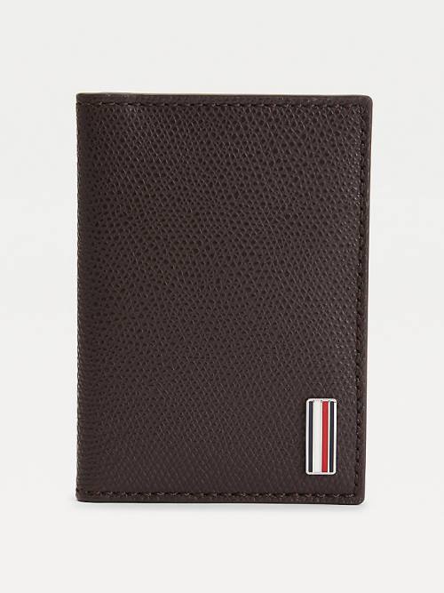 Brown Tommy Hilfiger TH Business Bifold Leather Men\'s Wallets | TH215TIW