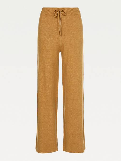 Brown Tommy Hilfiger TH Flex Wide Leg Women's Pants | TH407EVW