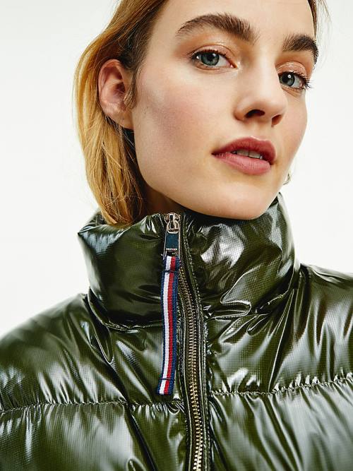 Brown Tommy Hilfiger TH Protect Glossy Down-Filled Puffer Women's Jackets | TH738JED