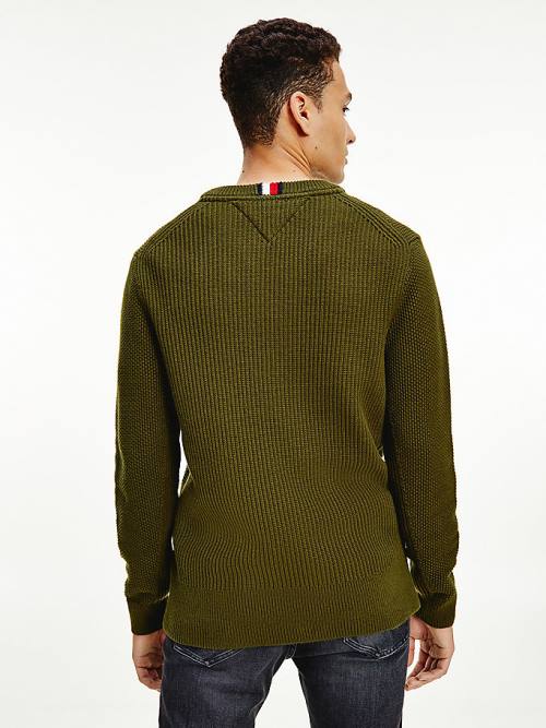 Brown Tommy Hilfiger Textured Relaxed Fit Jumper Men's Sweaters | TH239GAP