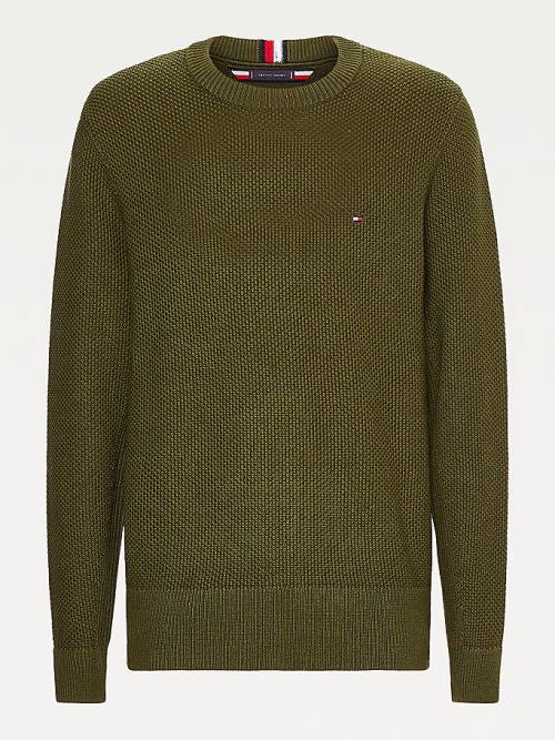 Brown Tommy Hilfiger Textured Relaxed Fit Jumper Men's Sweaters | TH239GAP