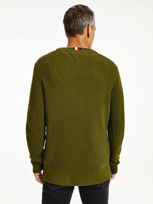 Brown Tommy Hilfiger Textured Relaxed Fit Jumper Men's Sweaters | TH239GAP