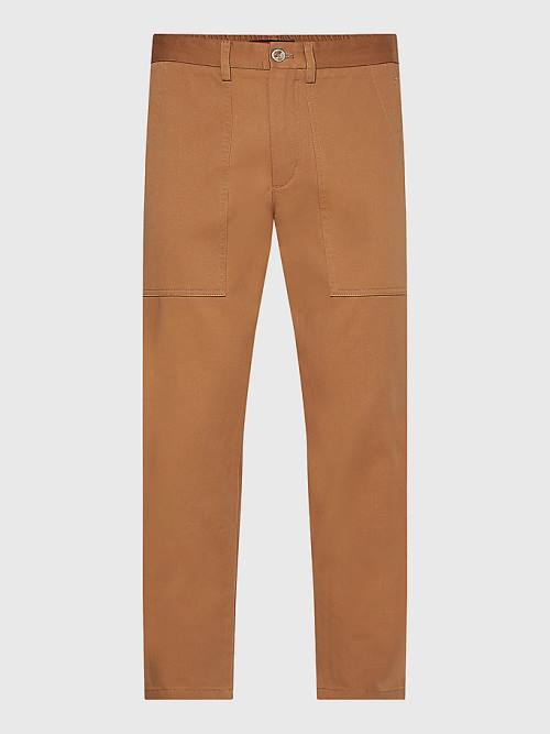 Brown Tommy Hilfiger Utility Relaxed Fit Men's Pants | TH243EBQ