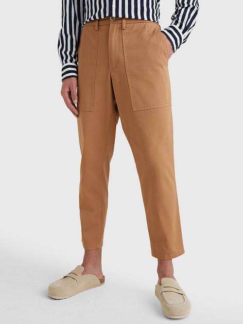 Brown Tommy Hilfiger Utility Relaxed Fit Men\'s Pants | TH243EBQ