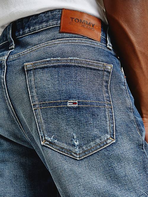 Denim Tommy Hilfiger Austin Slim Tapered Distressed Men's Jeans | TH896OAN