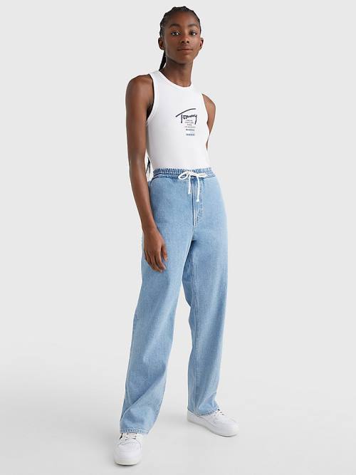 Denim Tommy Hilfiger Betsy Drawstring Faded Jogger Women's Jeans | TH296QFX