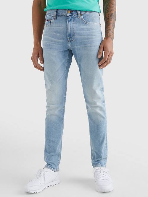 Denim Tommy Hilfiger Bleecker Slim Nine-Years Worn Men\'s Jeans | TH769EXH