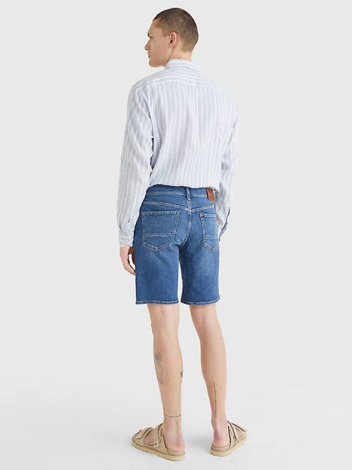 Denim Tommy Hilfiger Brooklyn Faded Regular Men's Shorts | TH486ZUX