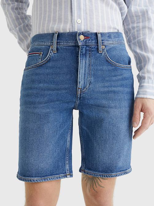 Denim Tommy Hilfiger Brooklyn Faded Regular Men\'s Shorts | TH486ZUX