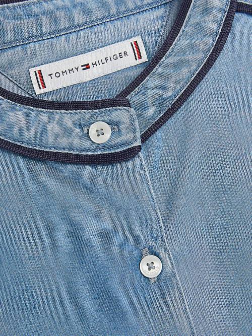 Denim Tommy Hilfiger Chambray Piping Shirt Girls' T Shirts | TH504BTP