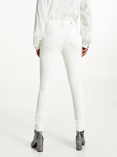 Denim Tommy Hilfiger Como Mid Rise Skinny White TH Soft Women's Jeans | TH280SXJ