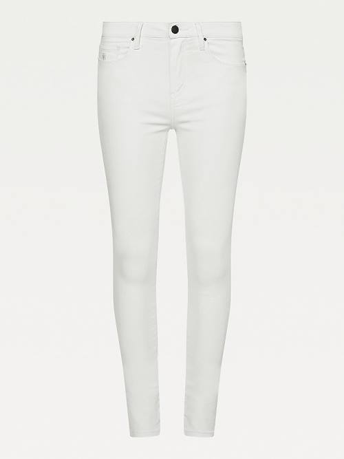 Denim Tommy Hilfiger Como Mid Rise Skinny White TH Soft Women's Jeans | TH280SXJ