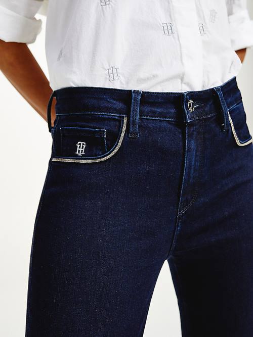 Denim Tommy Hilfiger Como Mid Rise Skinny Monogram Women's Jeans | TH659COS