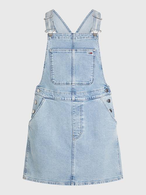 Denim Tommy Hilfiger Curve Denim Dungaree Women\'s Dress | TH810WJQ