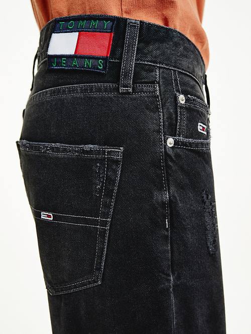 Denim Tommy Hilfiger Dad Tapered Distressed Black Men's Jeans | TH462LPR