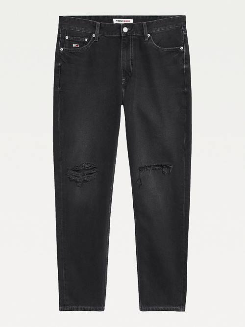 Denim Tommy Hilfiger Dad Tapered Distressed Black Men's Jeans | TH462LPR