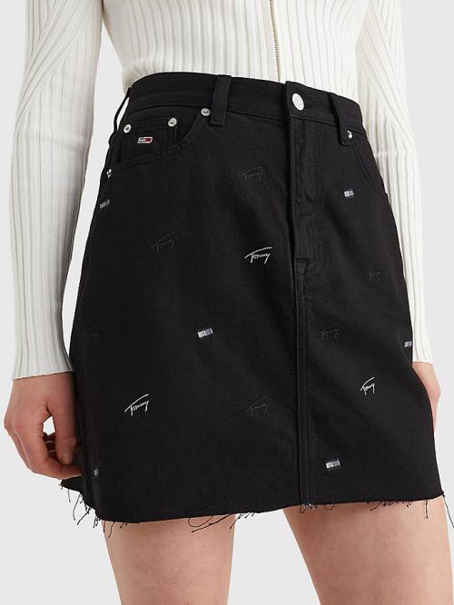 Denim Tommy Hilfiger Embroidery Denim Mini Women\'s Skirts | TH058AQR