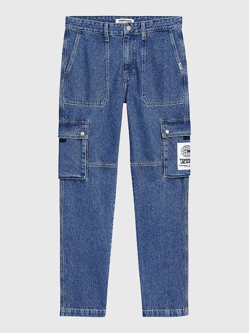 Denim Tommy Hilfiger Ethan Relaxed Fit Cargo Men's Jeans | TH586LZN