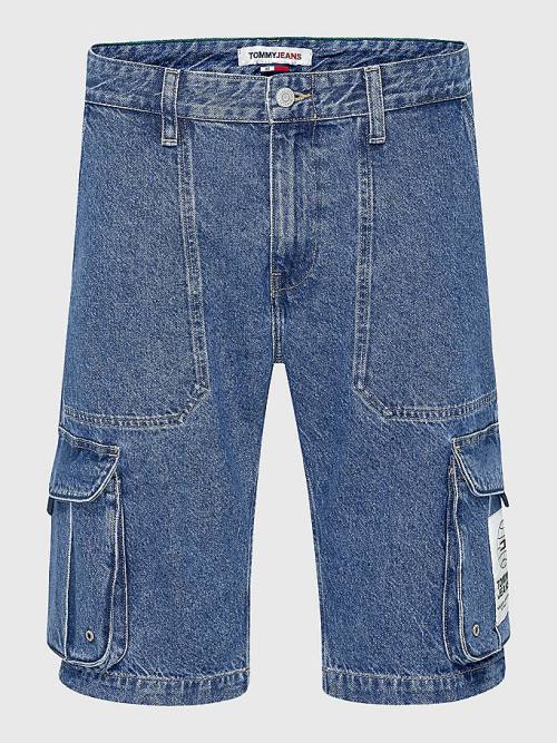 Denim Tommy Hilfiger Ethan Relaxed Fit Cargo Men's Shorts | TH879EMC