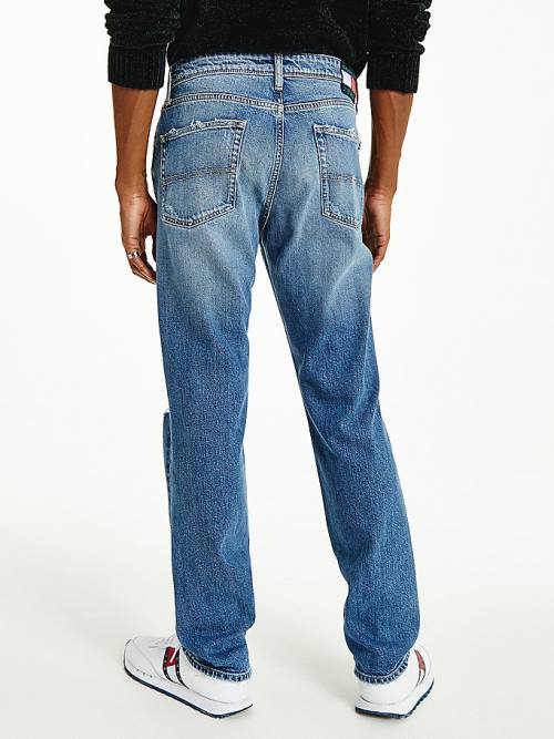 Denim Tommy Hilfiger Ethan Straight Relaxed Distressed Men's Jeans | TH863KSM