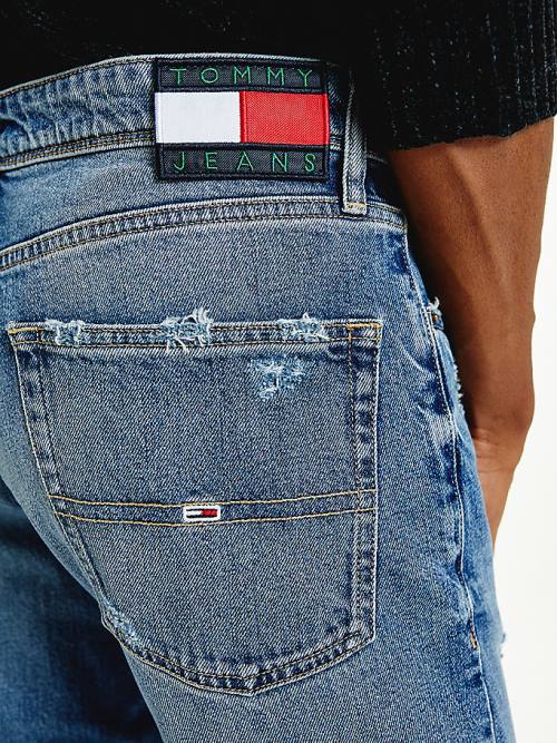 Denim Tommy Hilfiger Ethan Straight Relaxed Distressed Men's Jeans | TH863KSM