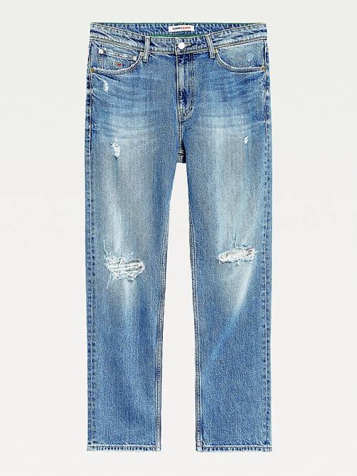 Denim Tommy Hilfiger Ethan Straight Relaxed Distressed Men's Jeans | TH863KSM