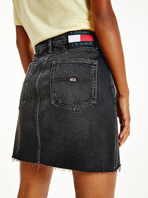 Denim Tommy Hilfiger Faded Denim Mom Women's Skirts | TH543MAS