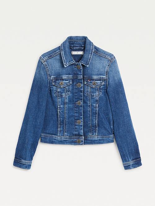 Denim Tommy Hilfiger Faded Denim Trucker Girls\' Jackets | TH512BSQ