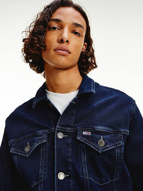 Denim Tommy Hilfiger Faded Trucker Men's Jackets | TH042WCO