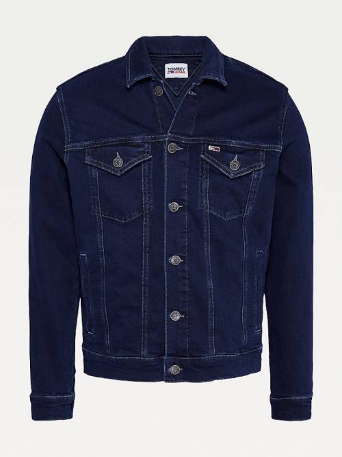 Denim Tommy Hilfiger Faded Trucker Men's Jackets | TH042WCO