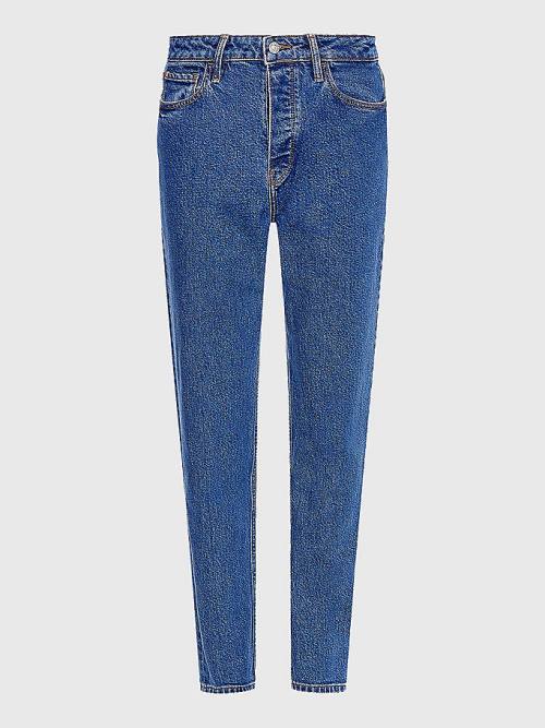 Denim Tommy Hilfiger Gramercy Mom High Rise Tapered Faded Women's Jeans | TH651RPT