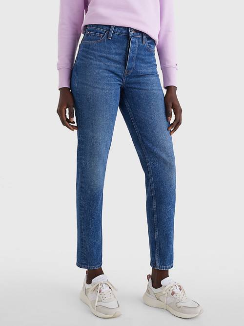 Denim Tommy Hilfiger Gramercy Mom High Rise Tapered Faded Women\'s Jeans | TH651RPT