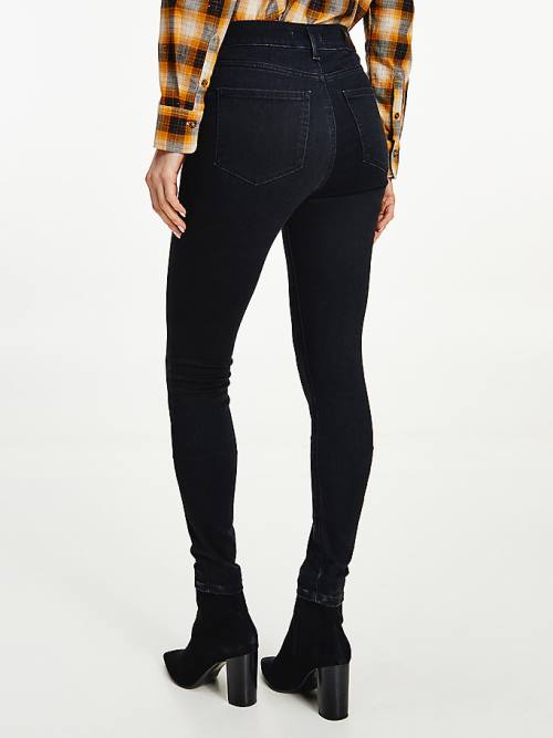 Denim Tommy Hilfiger Harlem High Rise Skinny TH Flex Black Women's Jeans | TH960XSB