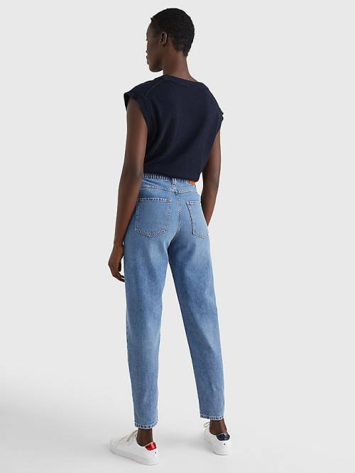 Denim Tommy Hilfiger High Rise Relaxed Mom Tapered Elasticated Waist Women's Jeans | TH546UVP