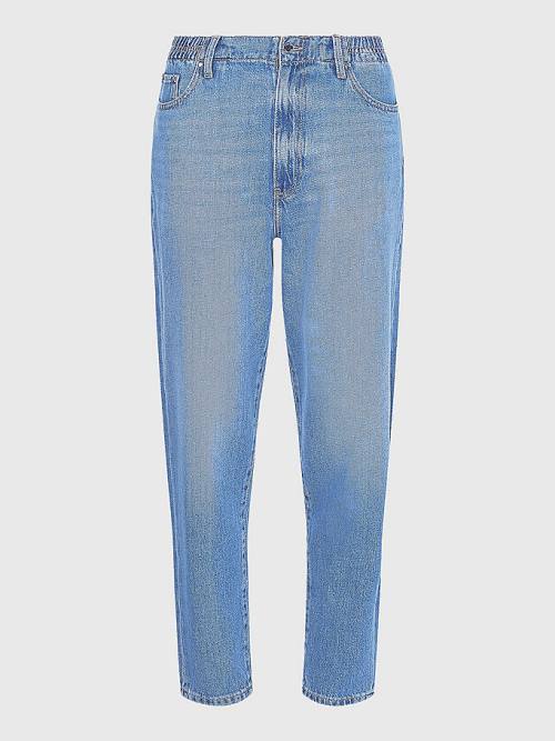 Denim Tommy Hilfiger High Rise Relaxed Mom Tapered Elasticated Waist Women's Jeans | TH546UVP