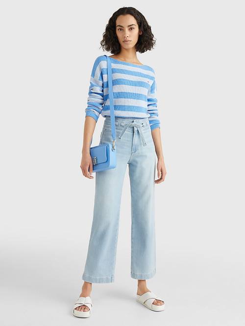 Denim Tommy Hilfiger High Rise Relaxed Straight Belted Women's Jeans | TH612AWP