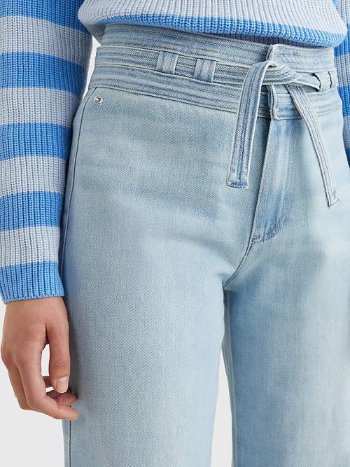 Denim Tommy Hilfiger High Rise Relaxed Straight Belted Women's Jeans | TH612AWP