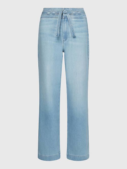 Denim Tommy Hilfiger High Rise Relaxed Straight Belted Women's Jeans | TH612AWP