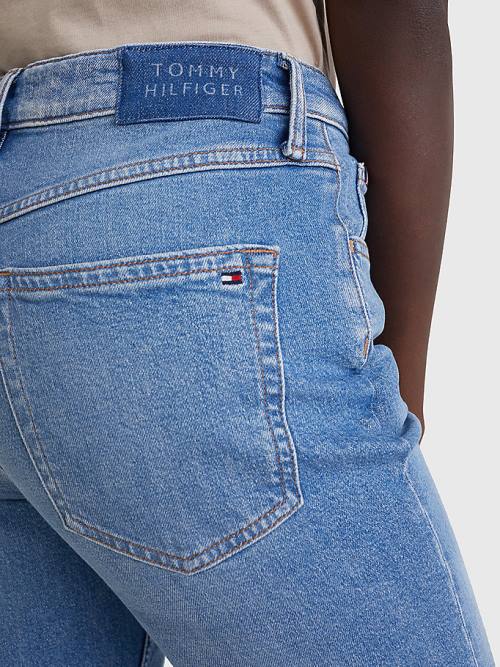 Denim Tommy Hilfiger High Rise Straight Faded Women's Jeans | TH682CAS