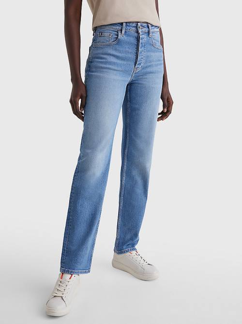 Denim Tommy Hilfiger High Rise Straight Faded Women\'s Jeans | TH682CAS