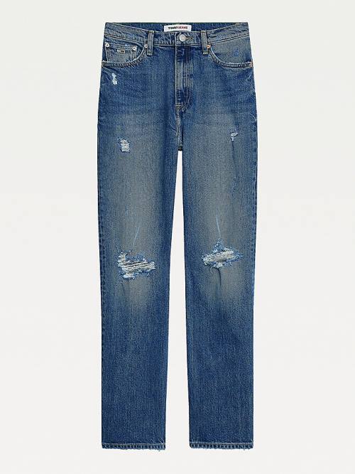 Denim Tommy Hilfiger Julie Ultra High Rise Straight Distressed Women's Jeans | TH710FRE