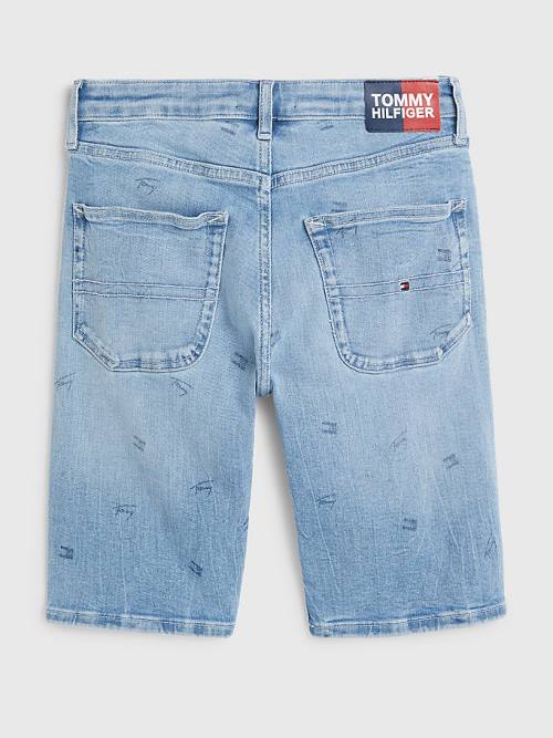 Denim Tommy Hilfiger Modern Straight Power Stretch Denim Shorts Boys' Pants | TH063CQB